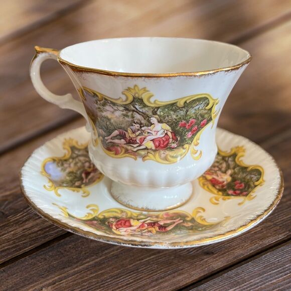 Paragon B Chippendale Tea Cup & Saucer Woman And Child Scene By Appointment - Picture 1 of 6